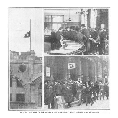 Het Nieuws van het Verlies van de Titanic met Meer dan Twaalfhonderd Levens naar Londen Brengen, 20 april 1912 door Unbekannt