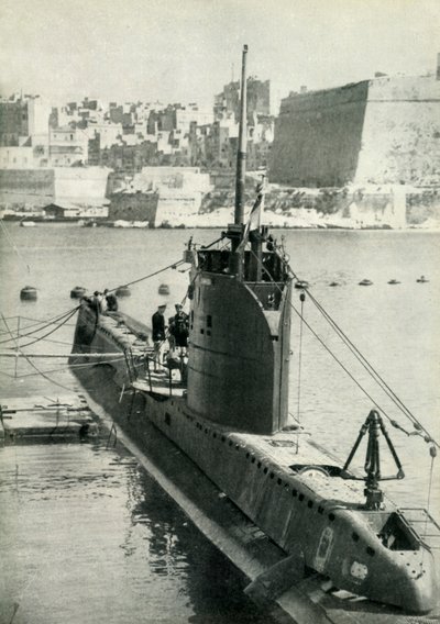 Britse onderzeeër in Malta, Tweede Wereldoorlog, 1945 door Unbekannt
