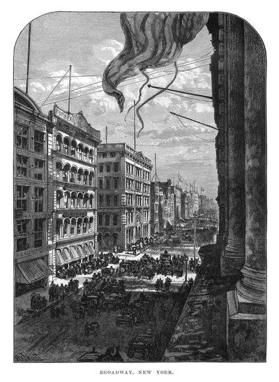 Broadway, New York, 19e eeuw door Unbekannt