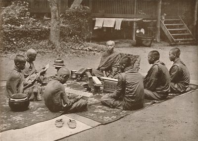 Boeddhistische priester met leerlingen, 1900 door Unbekannt