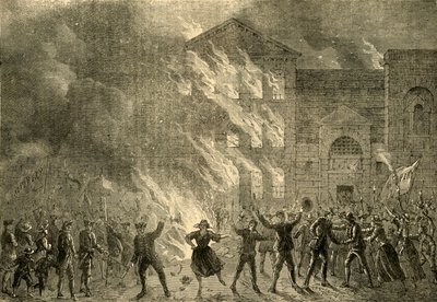 Brand van Newgate, 1780, c1872 door Unbekannt