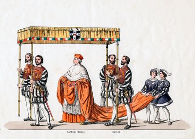Kardinaal Wolsey, kostuumontwerp voor Shakespeares toneelstuk, Henry VIII door Unbekannt