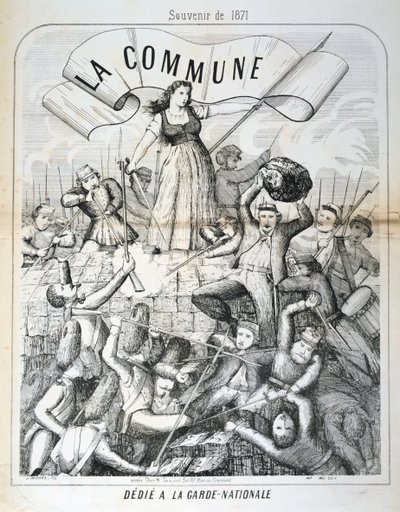 Cartoon gewijd aan de Nationale Garde, Parijse Commune, 1871 door Unbekannt