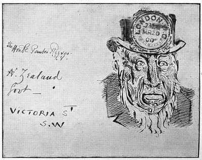 Cartoon die Boer-leider Paul Kruger als een Maori afbeeldt, 1900 door Unbekannt