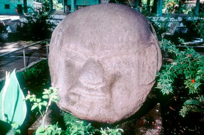 Gesneden monolithisch hoofd uit Monte Alto, Guatemala, Pre-Columbiaans, Pre-Klassieke periode door Unbekannt