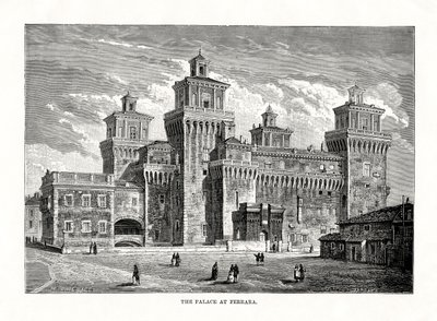 Castello Estense, Ferrara, Italië, 1879 door Unbekannt