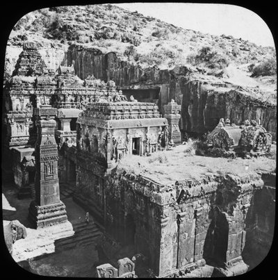 Grotten van Ellora, Maharashtra, India, eind 19e of begin 20e eeuw door Unbekannt