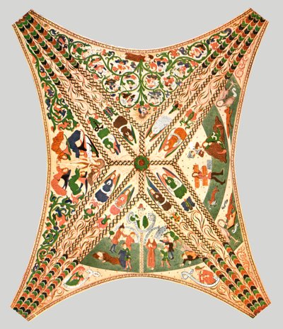 Plafonddecoratie in de Floda-kerk, Flodafors, Södermanland County, Zweden, 1928 door Unbekannt