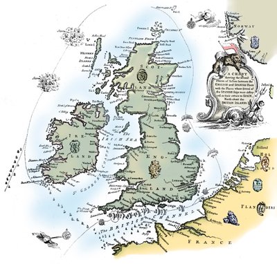 Kaart van de koers van de Spaanse Armada, 1588 1893 door Unbekannt