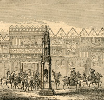 Cheapside Cross, zoals het verscheen in 1547, 1897 door Unbekannt