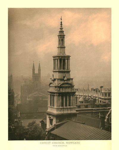 Christ Church, Newgate, de toren door Unbekannt