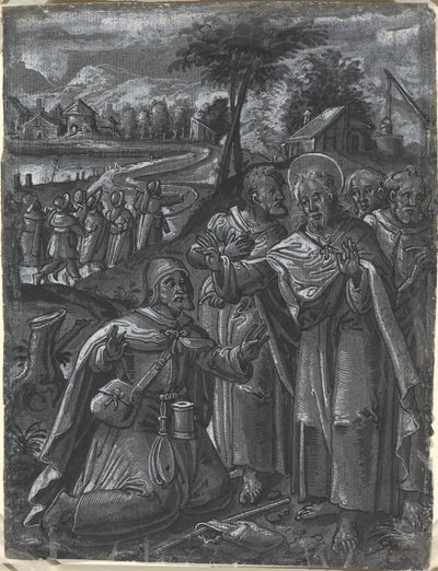 Christus in discussie met de dokters [recto], ca. 1600 door Unbekannt