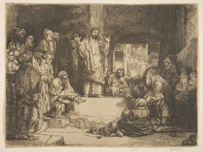 Christus predikend La Petite Tombe kopie door Unbekannt