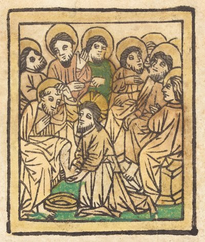 Christus wast de voeten van de apostelen door Unbekannt