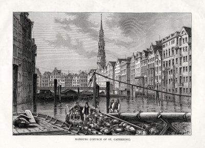 Kerk van St. Catherine, Hamburg, Duitsland, 1879 door Unbekannt