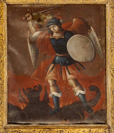 Collegiata de San Millán de la Cogolla. Interieur. Schilderij. Sint-Michiel. door Unbekannt