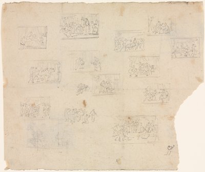 Compositie schetsen naar Raphael en andere kunstenaars, ca. 1800 door Unbekannt