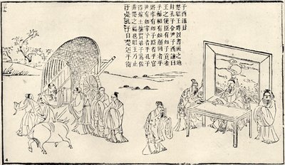 Confucius bezoekt het hof, 19e eeuw door Unbekannt