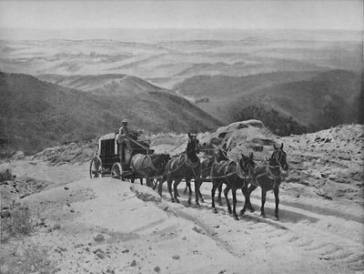 Oversteek van San Marcos Pass, Californië, ca. 1897 door Unbekannt