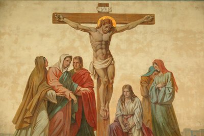 Kruisiging. Saint-Didier kerk, Voreppe, Frankrijk door Unbekannt