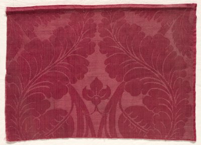 Damast met Blad- en Bloemmotief, 1700s - 1800s door Unbekannt