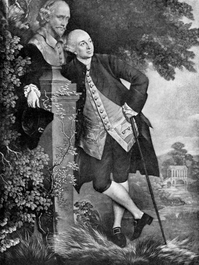 David Garrick 1717-1779, Engelse acteur, toneelschrijver, theatermanager en producent, 1905 door Unbekannt