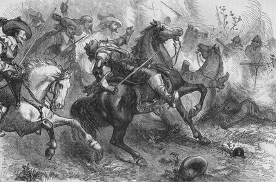 Dood van Falkland, bij Newbury, 20 september 1643, ca. 1880 door Unbekannt