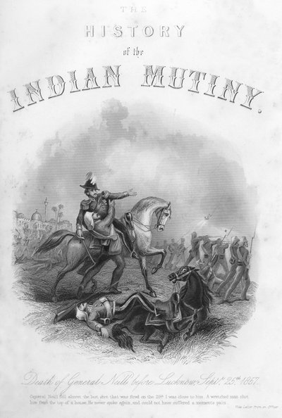 Dood van generaal Neill voor Lucknow, 25 september 1857, ca. 1860 door Unbekannt