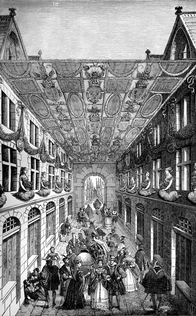 Versiering van de Notre Dame-brug, Parijs, voor de intocht van Karel IX van Frankrijk, 1571, 1882-1884 door Unbekannt
