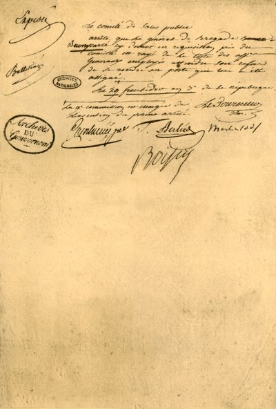 Besluit van het Comité voor Volksgezondheid, 5 september 1795, 1921 door Unbekannt