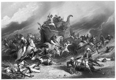 Nederlaag van het Peishwa-leger voor Jhansi door Generaal Rose, 1 april 1858 door Unbekannt
