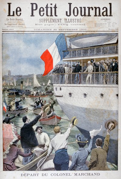Vertrek van Kolonel Marchand, Marseille, 1900 door Unbekannt