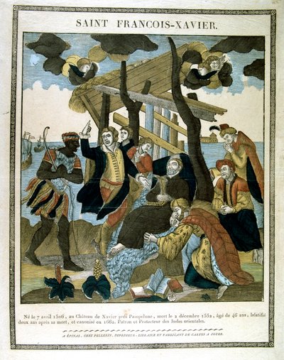 Afbeelding van St. Franciscus Xaverius 1506-1552, missionaris die de Jezuïetenorde stichtte, 19e eeuw door Unbekannt