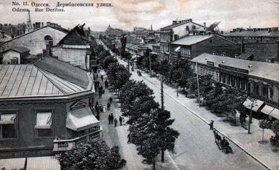 Deribasovskaya Straat, Odessa, Rusland, midden 19e eeuw door Unbekannt