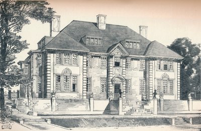 Ontwerp voor een huis in Hampstead door C. H. B. Quennell door Unbekannt