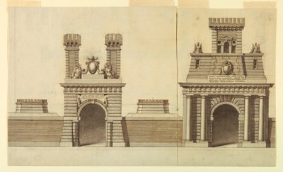 Ontwerp voor de Verhoging van een Poort van een Pauselijke Stad door Unbekannt