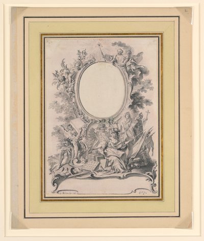 Ontwerp voor de lijst van het portret van Karel III, koning van Spanje door Unbekannt