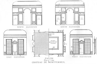 Details van de salons, Chateau de Montfermeil, Parijs, 1924 door Unbekannt