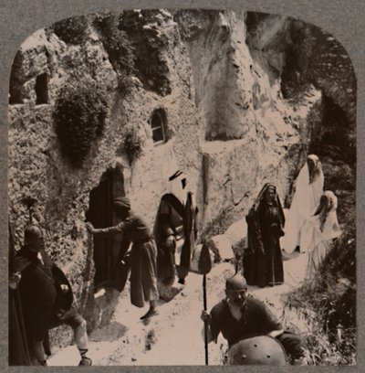 Discipelen, met de vrouwen, vroeg bij het graf van Christus, circa 1900 door Unbekannt
