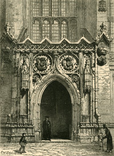 Deur van Kings College Chapel, 1898 door Unbekannt