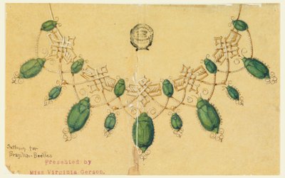 Tekening, Ontwerp voor Ketting met Braziliaanse Kevers door Unbekannt