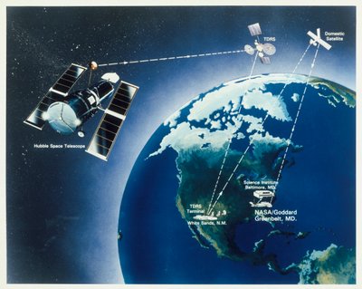 Tekening van de Hubble-telescoop, jaren 1980 door Unbekannt