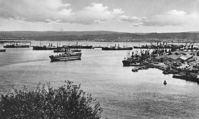 Haven van Durban vanaf de Bluff, Zuid-Afrika door Unbekannt