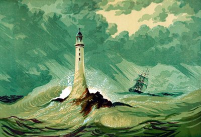 Eddystone vuurtoren, ca. 1850 door Unbekannt