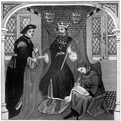 Edward III en de Graaf van Vlaanderen, 14e eeuw door Unbekannt