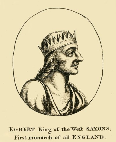 Egbert koning van de West-Saksen, eerste monarch van heel Engeland door Unbekannt