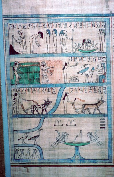 Egyptisch beeld van landbouw in de Elyseïsche Velden door Unbekannt