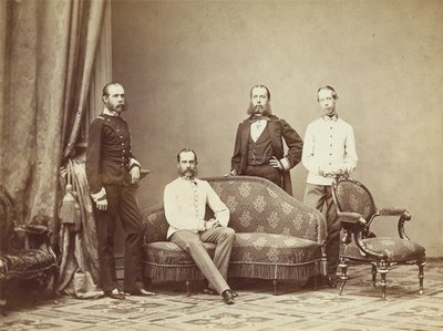 Keizer Franz Joseph I van Oostenrijk met zijn broers, 1864 door Unbekannt