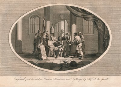 Engeland voor het eerst verdeeld in graafschappen, honderden en tythings door Alfred de Grote, c880s 1793 door Unbekannt