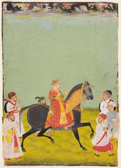 Ruiterstandbeeld van Raj Singh II, zoon van Pratap Singh, r. 1752-55, ca. 1760 door Unbekannt